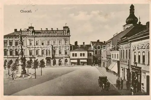 AK / Ansichtskarte 73848822 Chocen_Chotzen_CZ Marktplatz Saeule 