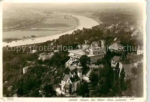 AK / Ansichtskarte 73849610 Dresden_Elbe Bad Weisser Hirsch Luisenhof Fliegeraufnahme 