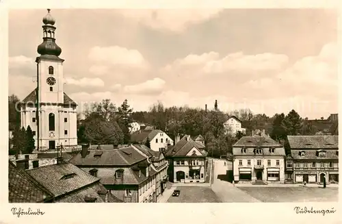 AK / Ansichtskarte 73849661 Schoenlinde_Krasna_Lipa_CZ Marktplatz Kirche 