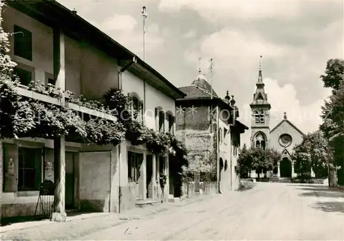 AK / Ansichtskarte  Genthod_GE Ortspartie mit Kirche 