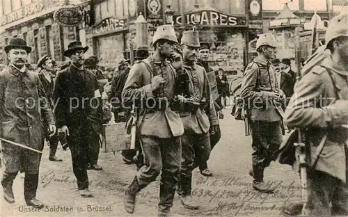 AK / Ansichtskarte 73850377 Bruessel_Bruxelles Deutsche Soldaten in Bruessel  Bruessel_Bruxelles