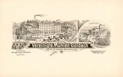 AK / Ansichtskarte  St_Gallen_SG Vereinigte Muehlen Goldach St_Gallen_SG