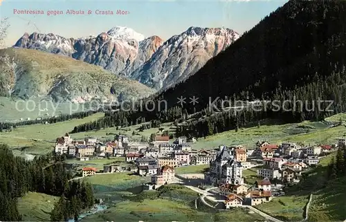 AK / Ansichtskarte  Pontresina mit Albula und Crasta Mora Pontresina