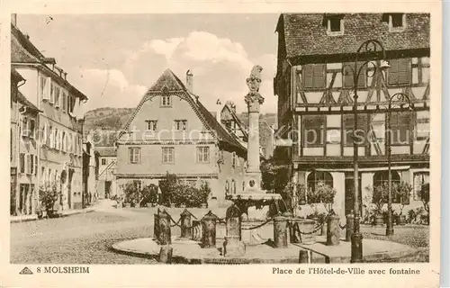 AK / Ansichtskarte  Molsheim_67_Bas-Rhin Place de lHotel de Ville avec fontaine 