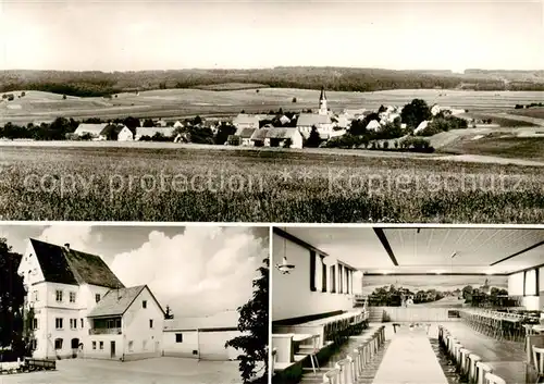 AK / Ansichtskarte 73852161 Unterfinningen_Schwaben Panorama Brunnenbachtal Gasthof zum Schloessle Festsaal Bromsilber Unterfinningen Schwaben