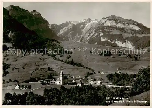 AK / Ansichtskarte  Bruelisau_IR mit Marwies Saentis und Ebenalp 