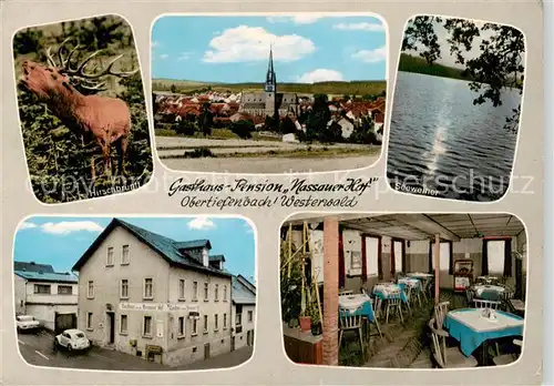 AK / Ansichtskarte 73852514 Obertiefenbach_Taunus Gasthaus Pension Nassauer Hof Gaststube Hirsch Seeweiher  Obertiefenbach Taunus