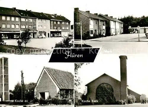 AK / Ansichtskarte 73852562 Flueren_Wesel Markt Ev Kirche Kath Kirche 