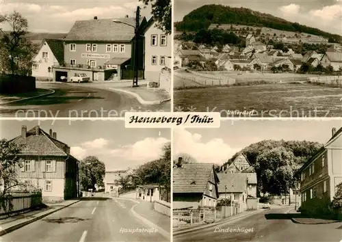 AK / Ansichtskarte 73852857 Henneberg_Meiningen HO Lebensmittel Unterdorf Hauptstrasse Lindenhuegel Henneberg Meiningen