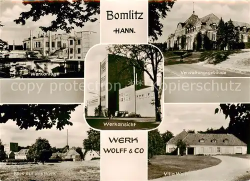 AK / Ansichtskarte 73852891 Bomlitz Werk Wolff et Co Werkanlage Verwaltungsgebaeude Blick auf das Werk Villa Wolff  Bomlitz