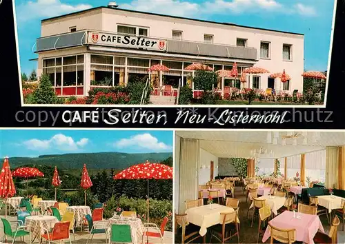 AK / Ansichtskarte 73852924 Neu-Listernohl_Olsberg Cafe Selter Terrasse Gaststube 