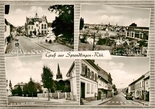 AK / Ansichtskarte 73852950 Sprendlingen_Rheinhessen Rathaus Blick von der Festhalle Kirchen St Johannerstrasse Sprendlingen Rheinhessen