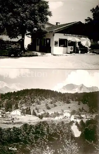 AK / Ansichtskarte 73853162 Klais Bahnhofkiosk Landschaftspanorama Alpen Klais