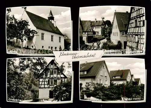 AK / Ansichtskarte 73853729 Unterschoental Kirche Strassenpartie Ortspartie Neues Viertel Unterschoental