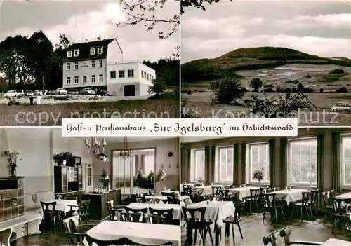 AK / Ansichtskarte 73853745 Doernberg_Kassel Gast und Pensionshaus Zur Igelsburg im Habichtswald Gastraeume Doernberg Kassel