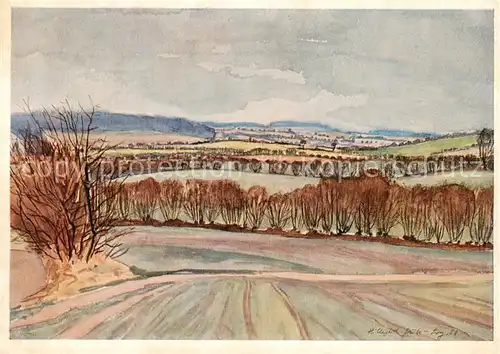 AK / Ansichtskarte 73854249 Luetjenburg_Holstein Ostholsteinische Landschaft im Vorfruehling Kuenstlerkarte Luetjenburg_Holstein