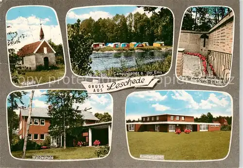 AK / Ansichtskarte 73854379 Leschede Kapelle Waldschule Kindergarten Gefallenengedenkstaette Campingplatz an der Ems Leschede