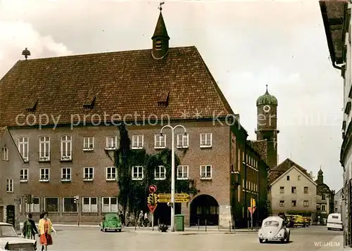 AK / Ansichtskarte 73854574 Weilheim_Oberbayern Rathaus Weilheim Oberbayern