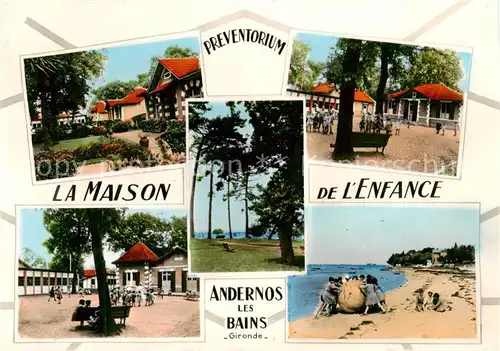 AK / Ansichtskarte  Andernos-les-Bains_33_Gironde La Maison de l Enfance Préventorium Pavillons Parc Jeux sur la plage 