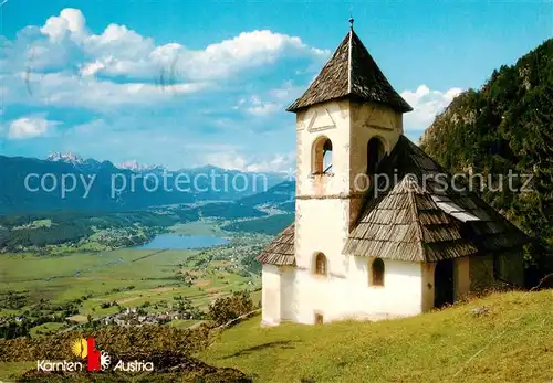 AK / Ansichtskarte 73854942 Foerolach_Feldkirchen_Kaernten_AT Wallfahrtskirche St Steben mit Pressegger See im Gailtal 