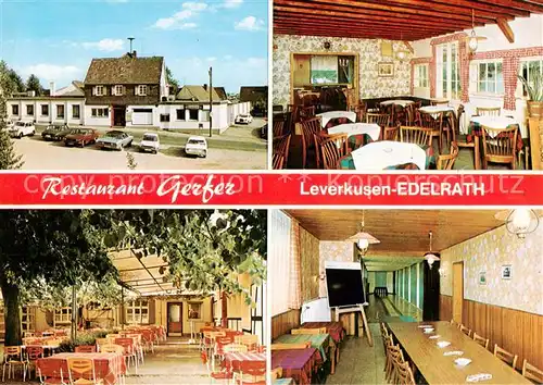 AK / Ansichtskarte 73855047 Edelrath_Leverkusen Restaurant Gerfer Gartenterrasse Bundeskegelbahn 