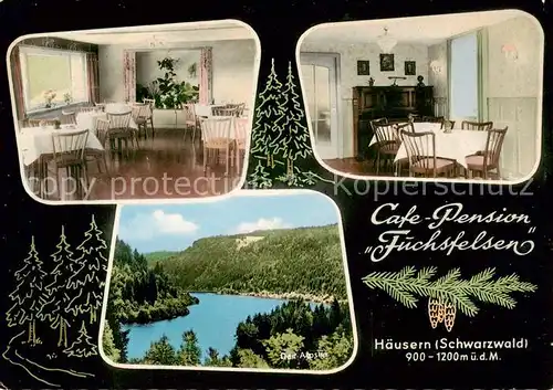 AK / Ansichtskarte 73855059 Haeusern_Schwarzwald Café Restaurant Pension Fuchsfelsen Panorama Aipsee Haeusern Schwarzwald