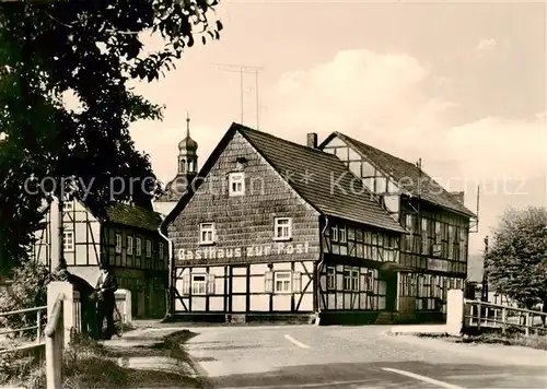 AK / Ansichtskarte 73855074 Rottleberode Hauptstrasse Gasthaus zur Post Fachwerkhaeuser Rottleberode