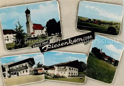 AK / Ansichtskarte 73855340 Piesenkam Panorama Kirche Gasthaus Piesenkam