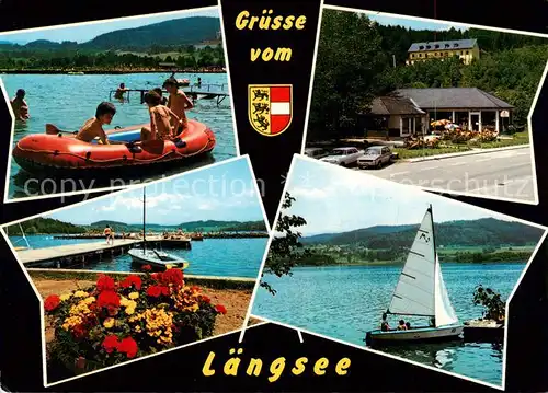 AK / Ansichtskarte 73855715 Laengsee_Kaernten_AT Badespass Hotel Strand Segeln 