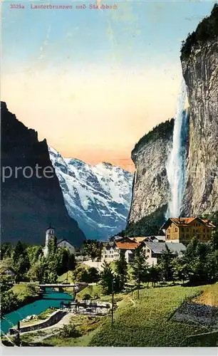 AK / Ansichtskarte  Lauterbrunnen_BE Und Staubbach Lauterbrunnen BE