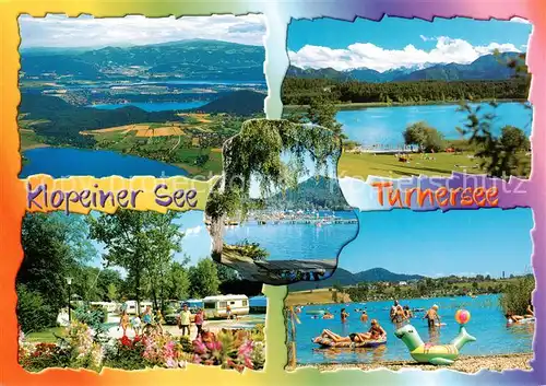 AK / Ansichtskarte 73856179 Turnersee_Kaernten_AT Panorama Erholungs- und Urlaubsgebiet Alpen Luftbild Campingplatz Badestrand 