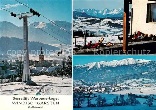 AK / Ansichtskarte 73856439 Windischgarsten_AT Sessellift Wurbauerkogel Hotel Terrasse Panorama 