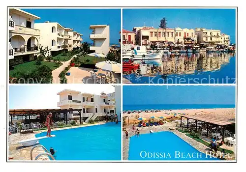 AK / Ansichtskarte 73856587 Rethymnon_Crete_Greece Hotel Odissia Schwimmbad Strand Bootshafen 