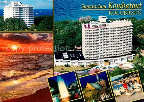 AK / Ansichtskarte 73856716 Kolobrzeg_Kolberg_Ostseebad_PL Sanatorium Kombatant Teilansichten Strand 