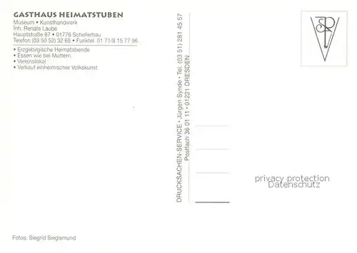 AK / Ansichtskarte 73857595 Schellerhau Gasthaus Heimatstuben Gastraeume Dorfstrasse Schellerhau