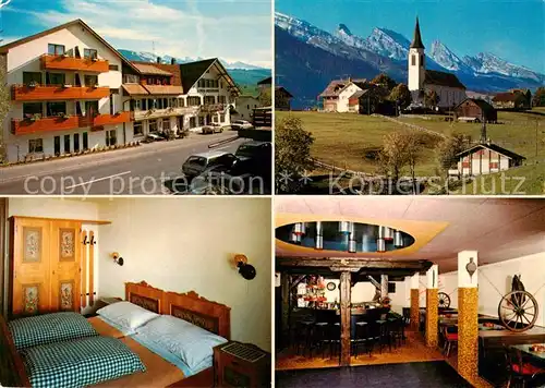 AK / Ansichtskarte  Wildhaus__SG Hotel Alpenblick Kirche Zimmer Gastraum Bar 