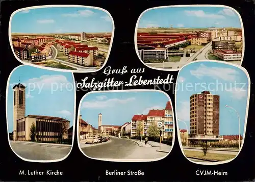 AK / Ansichtskarte 73857791 Lebenstedt_Salzgitter Panorama Martin Luther Kirche Berliner Strasse CVJM Heim Lebenstedt_Salzgitter