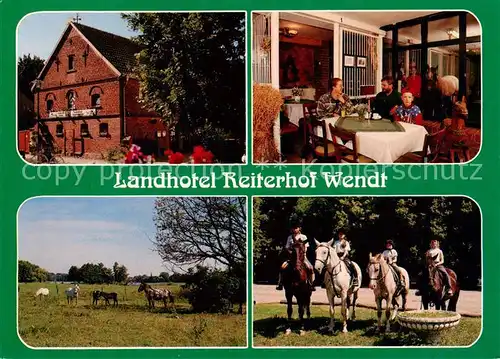 AK / Ansichtskarte 73858129 Wustrau Landhotel Reiterhof Wendt Gaststube Pferdekoppel Reiter Wustrau