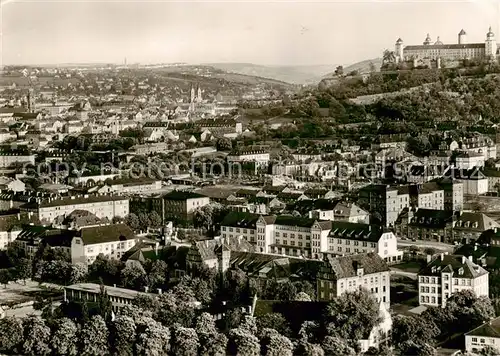 AK / Ansichtskarte 73858182 Wuerzburg Stadtpanorama mit Festung Marienberg Wuerzburg