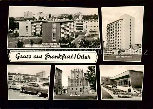 AK / Ansichtskarte 73858204 Frankfurt_Oder Neubauviertel Suedring Hochhaus Kleine Oderstrasse Rathaus Frankfurt Oder