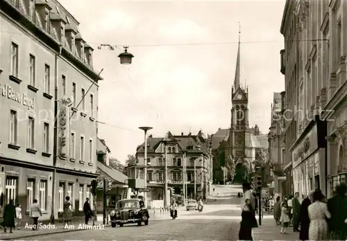 AK / Ansichtskarte 73858218 Aue__Sachsen Am Altmarkt Blick zur Kirche 