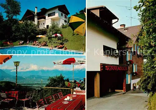 AK / Ansichtskarte 73858423 Fraxern Gasthof Pension Sonnenblick Schwimmbad Terrasse Fraxern