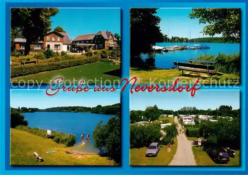 AK / Ansichtskarte 73859360 Neversdorf Teilansichten Partie am See Campingplatz Neversdorf