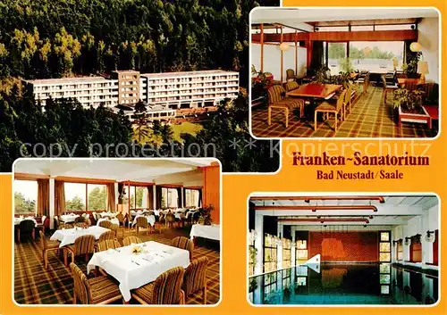 AK / Ansichtskarte 73859970 Bad_Neustadt Franken Sanatorium Speisesaal Aufenthaltsraum Hallenbad Bad_Neustadt