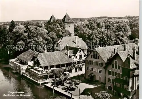 AK / Ansichtskarte  Gottlieben Ansicht mit Hotel am Untersee Gottlieben