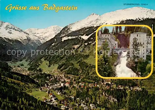 AK / Ansichtskarte 73861206 Badgastein_AT Panorama Stubnerkogel Wasserfall 