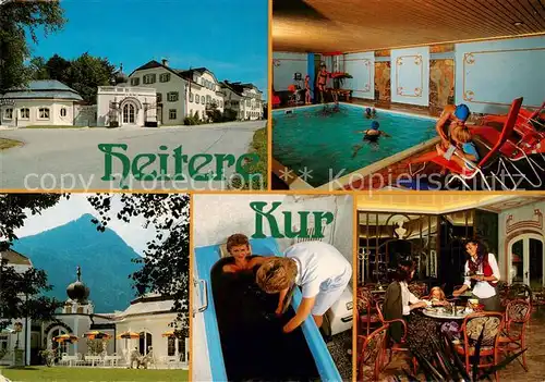 AK / Ansichtskarte 73861219 Strobl_Wolfgangsee_AT Kurhotel Schloss Strobl Alpenmoorbad Hallenbad Gaststube Park 