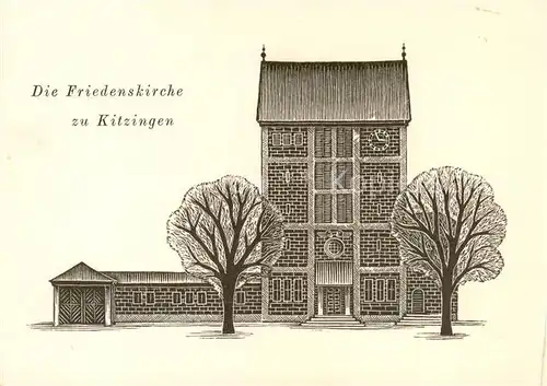 AK / Ansichtskarte 73863058 Kitzingen_Main Die Friedenskirche Original Holzschnitt Kitzingen Main