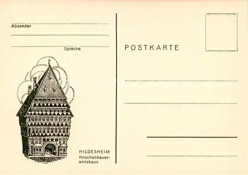 AK / Ansichtskarte 73866184 Hildesheim Knochenhauer-Amtshaus Zeichnung Hildesheim