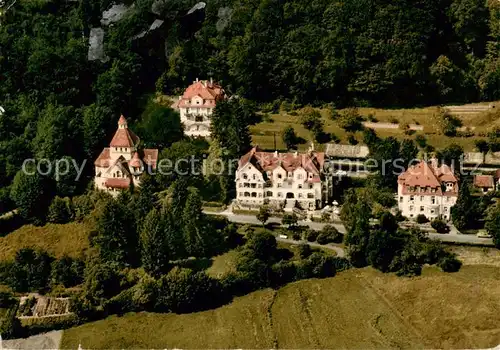 AK / Ansichtskarte 73866186 Bad_Brueckenau Blick auf ev. Kirche Haus Annemarie Villa Fueglein Sanatorium Schlaginweit Bad_Brueckenau